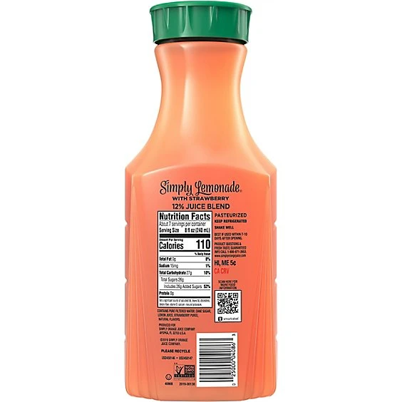 Simply Lemonade Juice, Strawberry
