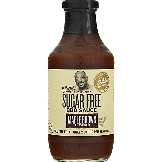 G Hughes Smokehouse Sugar Free BBQ Sauce Maple Brown Flavored  18oz