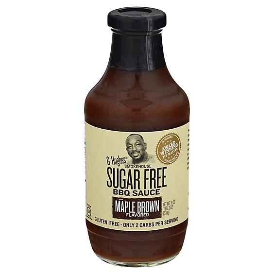 G Hughes Smokehouse Sugar Free BBQ Sauce Maple Brown Flavored  18oz