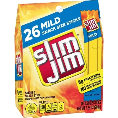 Slim Jim Plain Beef Meat Sticks 7.8oz