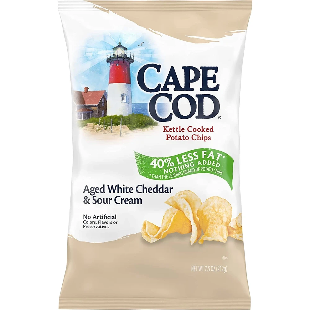 Cape Cod Aged White Cheddar & Sour Cream Flavored Kettle Cooked Potato Chips  8oz