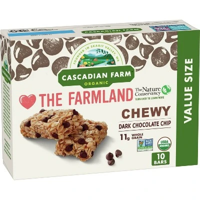 Cascadian Farms Organic Dark Chocolate Chip Chewy Granola Bars 10ct