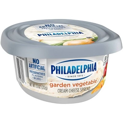 Philadelphia Regular Garden Vegetable Cream Cheese Tub  7.5oz