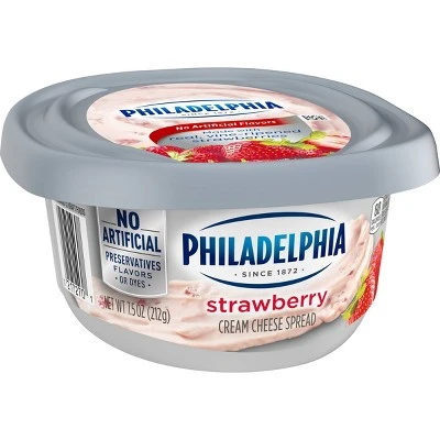 Philadelphia Regular Strawberry Cream Cheese Tub 7.5oz