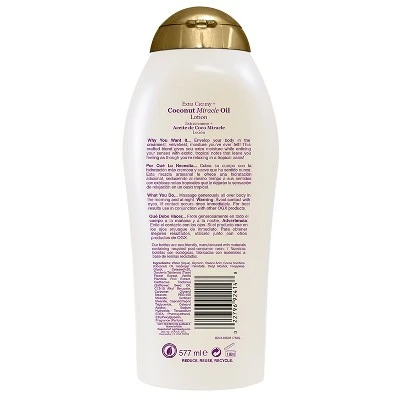 Ogx Extra Creamy Coconut Miracle Ultra Moisture Lotion 19.5oz