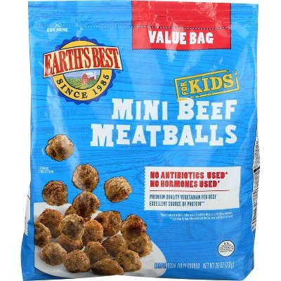 Earth's Best Baked Mini Beef Meatballs Frozen 26oz