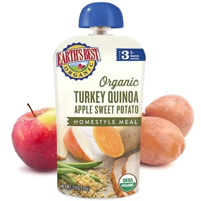 Earth's Best Organic Stage 3 Homesyle Turkey Quinoa Apple Sweet Potato  3.5oz