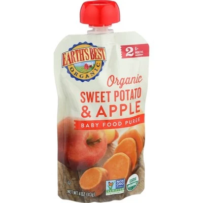 Earth's Best Organic Stage 2 Sweet Potato Apple Baby Food  4oz