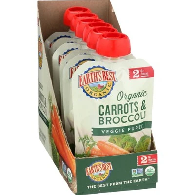 Earth's Best Organic Stage 2 Carrots & Broccoli Baby Food 3.5oz