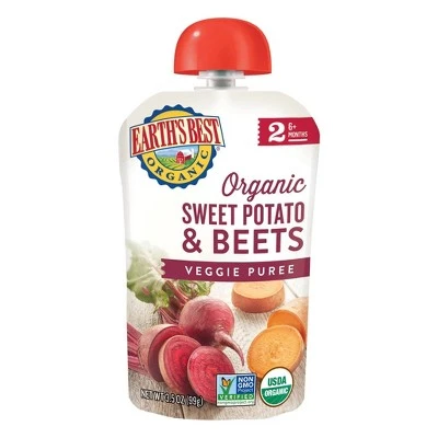 Earth's Best Organic Stage 2 Sweet Potato & Beets Baby Meals Pouch  3.5oz