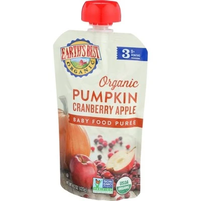 Earth's Best Organic Stage 3 Pumpkin Cranberry Apple Baby Food 4.2oz