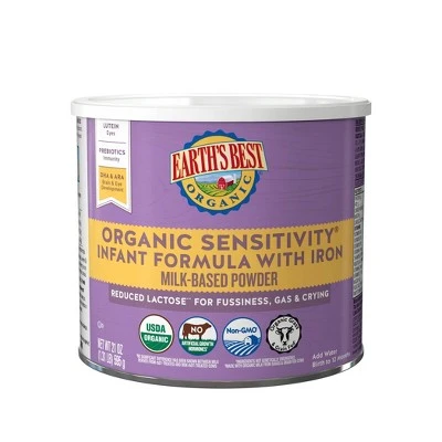 Earth's Best Organic Sensitivity Infant Formula with Iron Powder  23.2oz