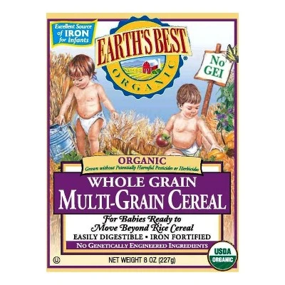 Earth's Best Organic Whole Grain Multi Grain Baby Cereal  8oz