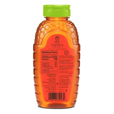 Nature Nate's 100% Pure Raw Unfiltered Organic Honey – 16oz