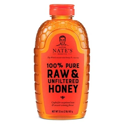 Nature Nate's 100% Pure Raw Unfiltered Honey – 32oz