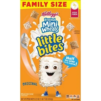 Kellogg's Little Bites Original Frosted Mini Wheats Whole Grain Cereal, Original