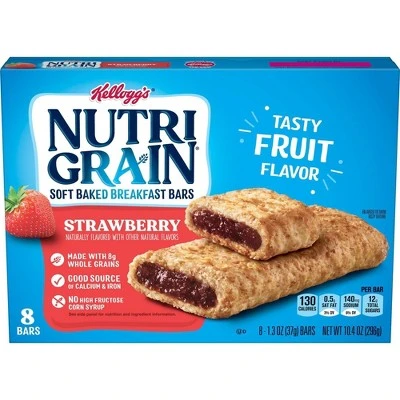 Kellogg's Nutri Grain Strawberry Soft Baked Cereal Bars  8ct