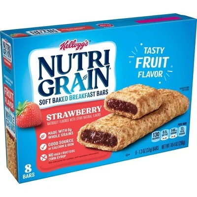 Kellogg's Nutri Grain Strawberry Soft Baked Cereal Bars  8ct