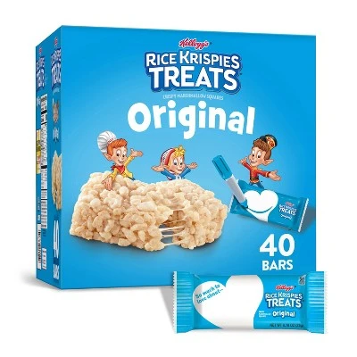 Rice Krispies The Original Treats Crispy Marshmallow Cereal Bars 40ct Kellogg's