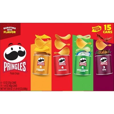 Pringles Grab & Go Variety Pack Potato Crisps  15ct