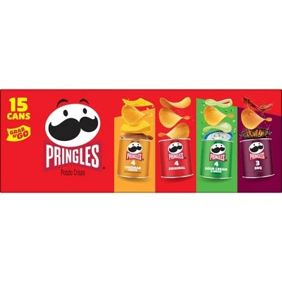 Pringles Grab & Go Variety Pack Potato Crisps  15ct