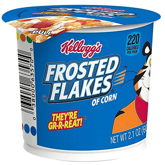 Frosted Flakes Breakfast Cereal  Single Serve Cup  2.1oz  Kellogg's