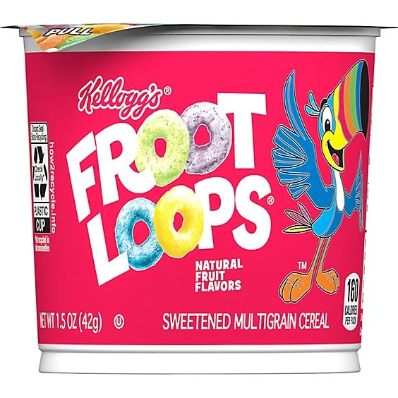 Froot Loops Breakfast Cereal Single Serve Cup 1.5oz Kellogg's