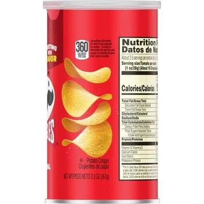 Pringles Grab & Go Large Original Potato Crisps 2.3oz