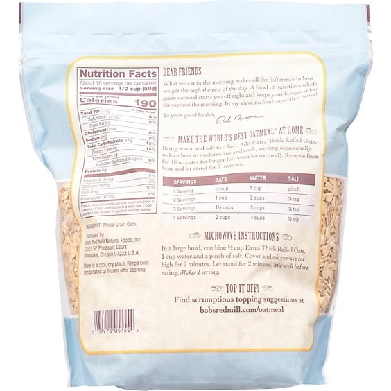 Bob's Red Mill Extra Thick Cut Oats 32oz