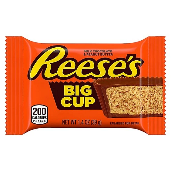 Reeses Peanut Butter Cups Milk Chocolate Big Cup 1.4 Oz