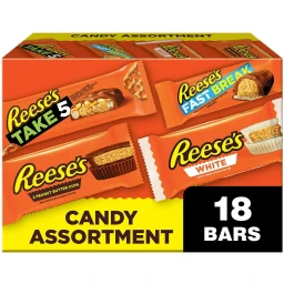 REESE'S REESE'S, Chocolate & White Creme Peanut Butter Assortment Candy Bars, Individually Wrapped, 28.06 o