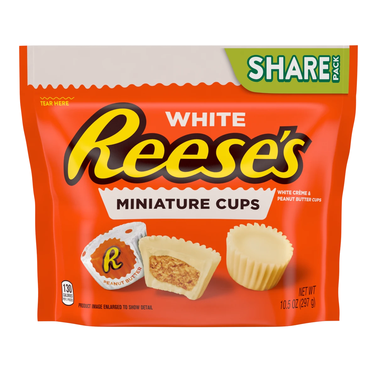 Reese's Peanut Butter Enrobed in White Creme Miniature Cups, Peanut Butter Enrobed in White Creme