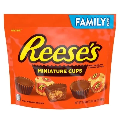 Reese's Milk Chocolate & Peanut Butter Miniature Cups, Milk Chocolate & Peanut Butter