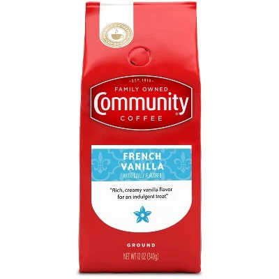 Community Coffee French Vanilla Medium Dark Roast Ground Coffee 12oz