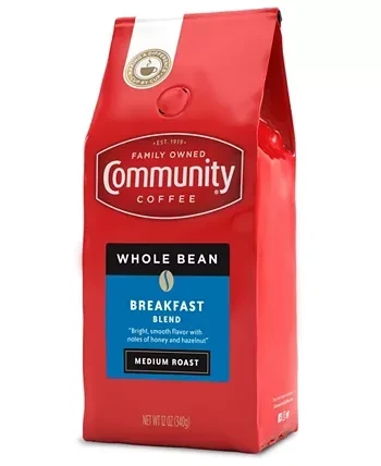 Community Coffee Breakfast Blend Medium Roast Whole Bean Coffee  12oz