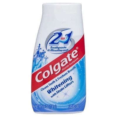 Colgate 2 in 1 Whitening Toothpaste Gel & Mouthwash 4.6oz