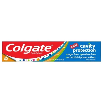 Colgate Kids Cavity Protection Toothpaste with Fluoride  Bubble Fruit  4.6oz