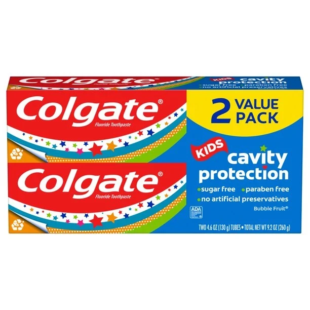 Colgate Kids Toothpaste Cavity Protection with Fluoride  Bubble Fruit Flavor  4.6oz/2pk
