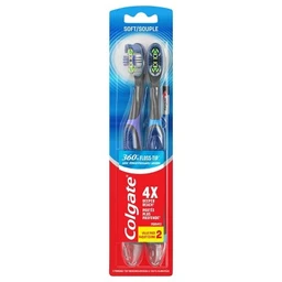 Colgate Colgate 360 Total Advanced Floss Tip Sonic Powered Toothbrush  Soft Bristles  2ct