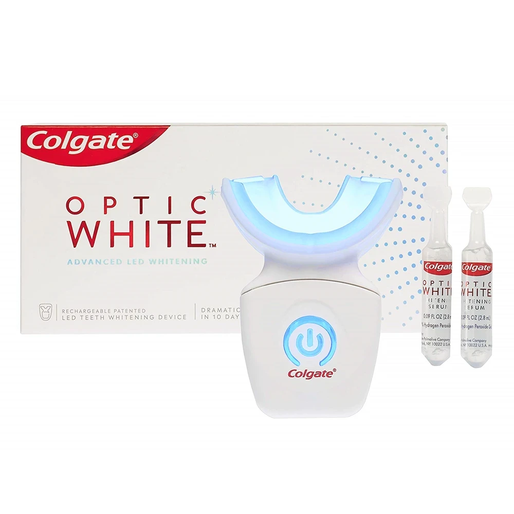 Colgate Optic White Teeth Whitening Kit with LED Blue Light Tray  10 Day Treatment