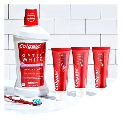 Colgate Optic White Stain Fighter Whitening Toothpaste Clean Mint 6oz