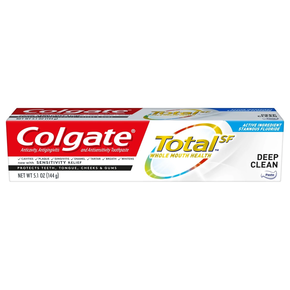 Colgate Total Fluoride Toothpaste with Sensitivity Relief  Deep Clean  5.1oz