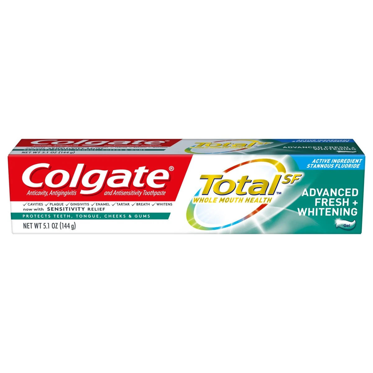 Colgate Total Advanced Fresh + Whitening Toothpaste Gel  5.1oz