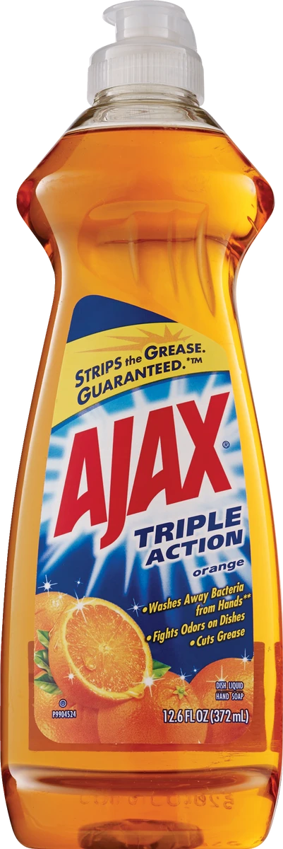 Ajax Ultra Triple Action Dishwashing Liquid Dish Soap  Orange