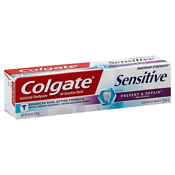 Colgate Sensitive Toothpaste, Prevent & Repair Gentle Mint Paste Formula (6 ounce, Pack of 1)