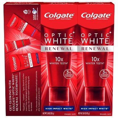 Colgate Optic White Renewal Teeth Whitening Toothpaste  High Impact White  3oz/3pk