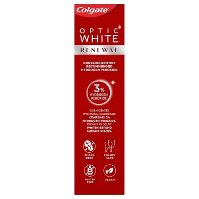 Colgate Optic White Renewal Teeth Whitening Toothpaste High Impact White 3oz