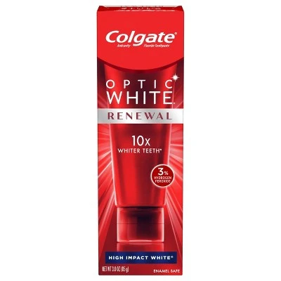 Colgate Optic White Renewal Teeth Whitening Toothpaste High Impact White 3oz
