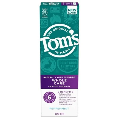 Tom's Of Maine Whole Care Anti cavity Toothpaste  3pk