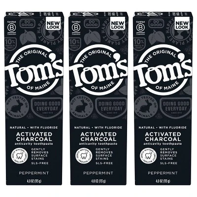 Tom's Of Maine Anti cavity Toothpaste Charcoal  3pk